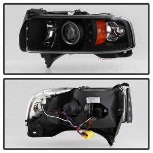 Dodge Ram 1500 94-01 / Ram 2500/3500 94-02 / 99-01 Ram Sport - Projector Headlights - LED Halo - Black - Image 2