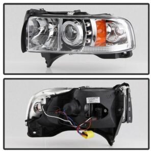 Dodge Ram 1500 94-01 / Ram 2500/3500 94-02 / 99-01 Ram Sport - Projector Headlights - LED Halo - Chrome - Image 2