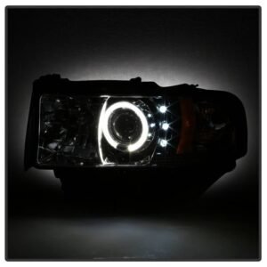 Dodge Ram 1500 94-01 / Ram 2500/3500 94-02 / 99-01 Ram Sport - Projector Headlights - LED Halo - Chrome - Image 6