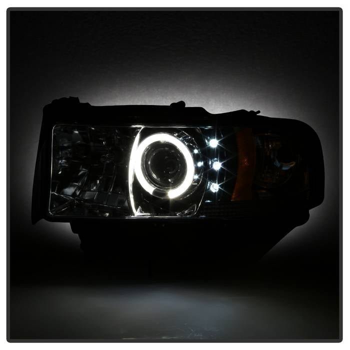 Dodge Ram 1500 94-01 / Ram 2500/3500 94-02 / 99-01 Ram Sport - Projector Headlights - LED Halo - Chrome