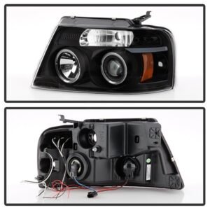 Ford F150 04-08 Projector Headlights- Black - Image 2