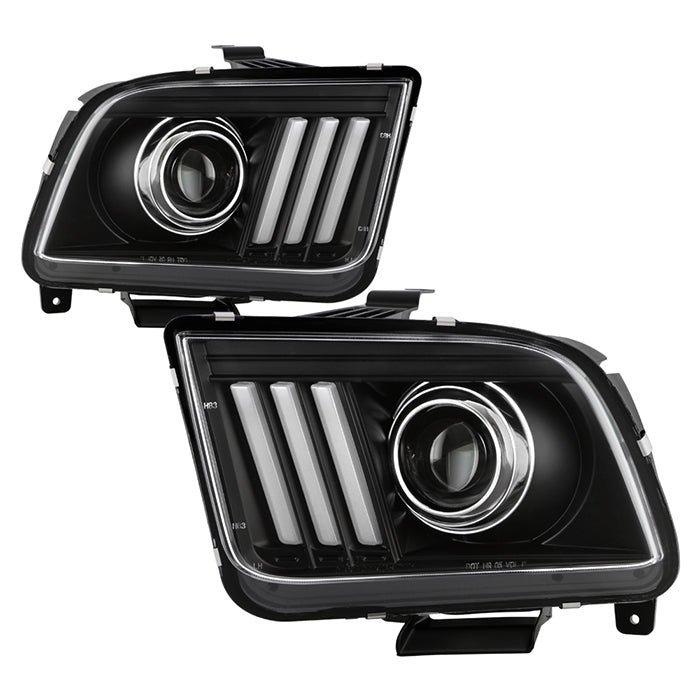 Ford Mustang 2005-2008 Equipped Headlights - Black