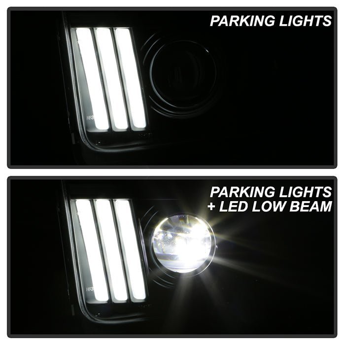 Ford Mustang 2005-2008 Equipped Headlights - Black