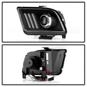 Ford Mustang 2005-2008 Equipped Headlights - Black - Image 2