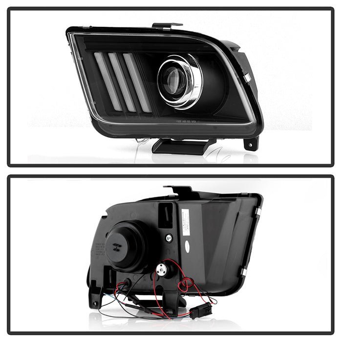 Ford Mustang 2005-2008 Equipped Headlights - Black