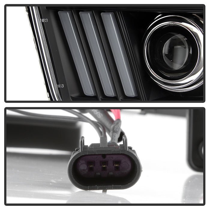 Ford Mustang 2005-2008 Equipped Headlights - Black