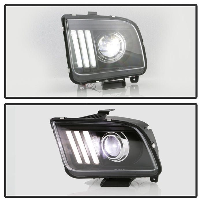 Ford Mustang 2005-2008 Equipped Headlights - Black