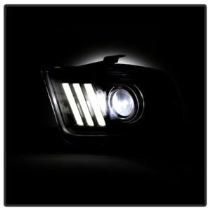 Ford Mustang 2005-2008 Equipped Headlights - Black - Image 7