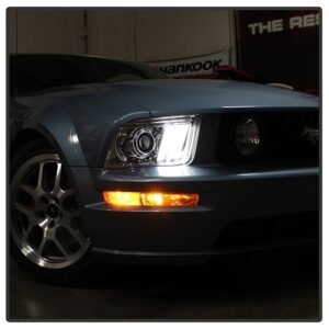 Ford Mustang 2005-2008 Projector Headlights - DRL LED - Chrome - Image 12