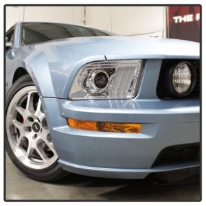 Ford Mustang 2005-2008 Projector Headlights - DRL LED - Chrome - Image 13