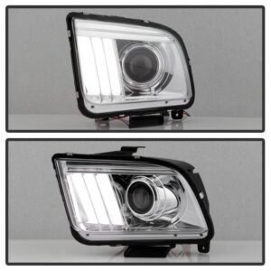 Ford Mustang 2005-2008 Projector Headlights - DRL LED - Chrome - Image 7