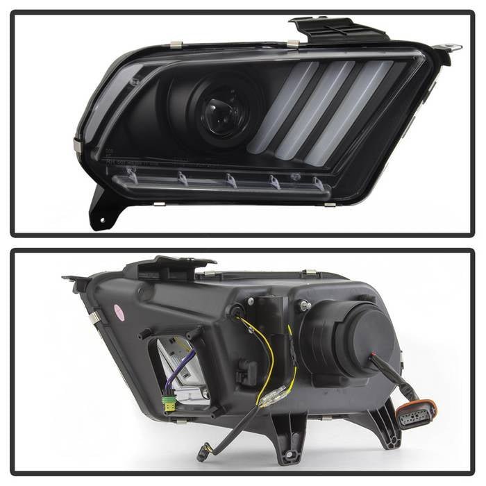 Ford Mustang 2013-2014 Projector Headlights - Sequential Turn Signal - Black