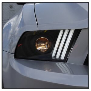 Ford Mustang 2010-2014 Projector Headlights - LED Sequential Turn Signals - Black - Image 12
