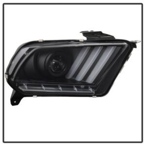 Ford Mustang 2010-2014 Projector Headlights - LED Sequential Turn Signals - Black - Image 2