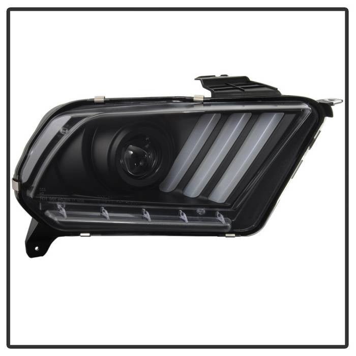 Ford Mustang 2010-2014 Projector Headlights - LED Sequential Turn Signals - Black