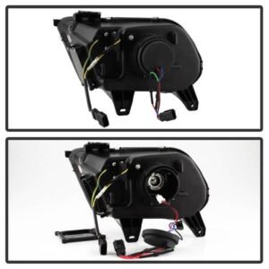 Ford Mustang 2010-2014 Projector Headlights - LED Sequential Turn Signals - Black - Image 3