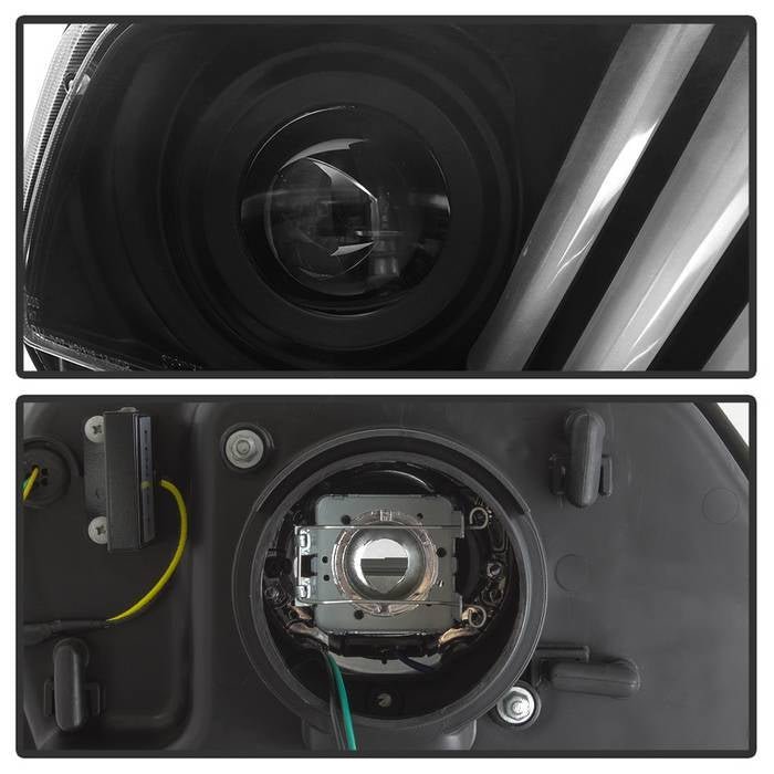 Ford Mustang 2010-2012 Projector Headlights - LED Sequential Turn Signals - Black