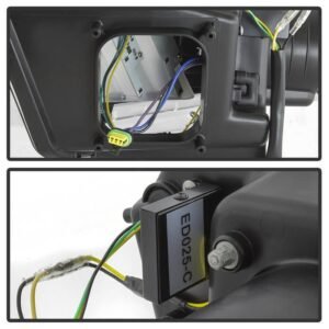 Ford Mustang 2010-2012 Projector Headlights - LED Sequential Turn Signals - Black - Image 4