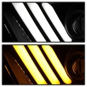 Ford Mustang 2010-2012 Projector Headlights - LED Sequential Turn Signals - Black - Image 7