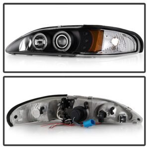 Ford Mustang 94-98 Projector Headlights - Black - Image 2