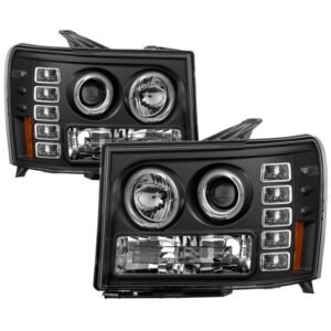 GMC Sierra 1500/2500/3500 07-13 / GMC Sierra Denali 08-13 /GMC Sierra 2500HD/3500HD 07-13 Projector Headlights -Black - Image 1