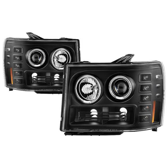 GMC Sierra 1500/2500/3500 07-13/GMC Sierra Denali 08-13/GMC Sierra 2500HD/3500HD 07-13 Projector Headlight All Black