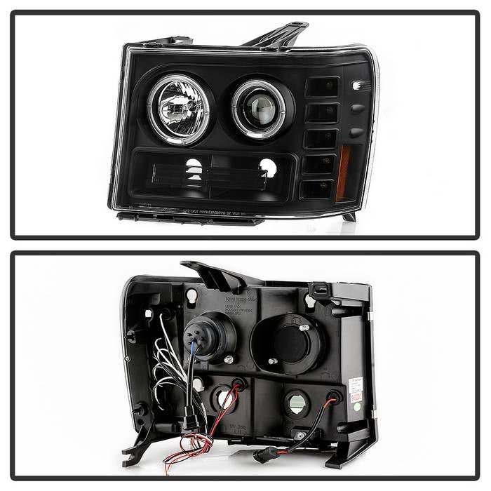 GMC Sierra 1500/2500/3500 07-13/GMC Sierra Denali 08-13/GMC Sierra 2500HD/3500HD 07-13 Projector Headlight All Black