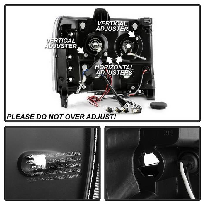 GMC Sierra 1500/2500/3500 07-13/GMC Sierra Denali 08-13/GMC Sierra 2500HD/3500HD 07-13 Projector Headlight All Black