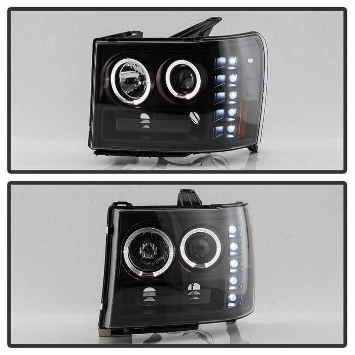 GMC Sierra 1500/2500/3500 07-13/GMC Sierra Denali 08-13/GMC Sierra 2500HD/3500HD 07-13 Projector Headlight All Black