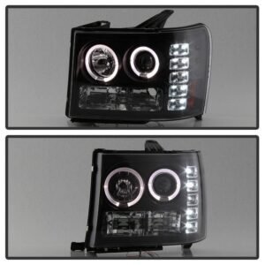 GMC Sierra 1500/2500/3500 07-13 / GMC Sierra Denali 08-13 /GMC Sierra 2500HD/3500HD 07-13 Projector Headlights -Black - Image 8