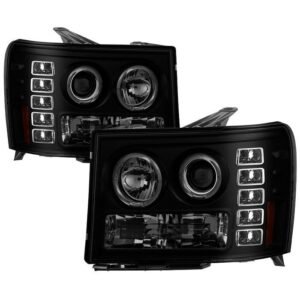 GMC Sierra 1500/2500/3500 07-13 / GMC Sierra Denali 08-13 / GMC Sierra 2500HD/3500HD 07-13 Projector Headlights - Black Smoke - Image 1