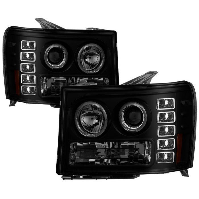 GMC Sierra 1500/2500/3500 07-13 / GMC Sierra Denali 08-13 / GMC Sierra 2500HD/3500HD 07-13 Projector Headlights - Black Smoke