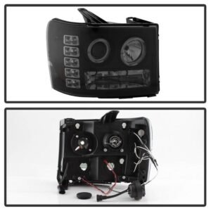 GMC Sierra 1500/2500/3500 07-13 / GMC Sierra Denali 08-13 / GMC Sierra 2500HD/3500HD 07-13 Projector Headlights - Black Smoke - Image 2