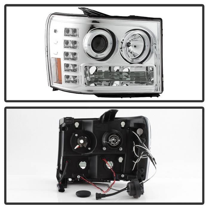 GMC Sierra 1500/2500/3500 07-13 /GMC Sierra Denali 08-13/GMC Sierra 2500HD/3500HD 07-3 Projector Headlights-Chrome