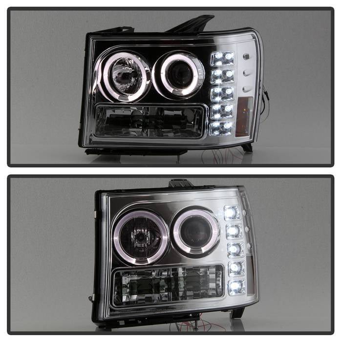 GMC Sierra 1500/2500/3500 07-13 /GMC Sierra Denali 08-13/GMC Sierra 2500HD/3500HD 07-3 Projector Headlights-Chrome