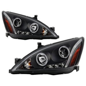 Honda Accord 03-07 Projector Headlights- Black - Image 1