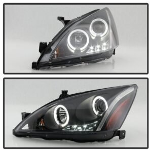 Honda Accord 03-07 Projector Headlights- Black - Image 7