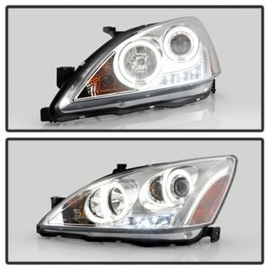 Honda Accord 03-07 Projector Headlights - Chrome - Image 10