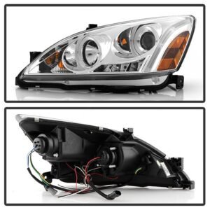 Honda Accord 03-07 Projector Headlights - Chrome - Image 2