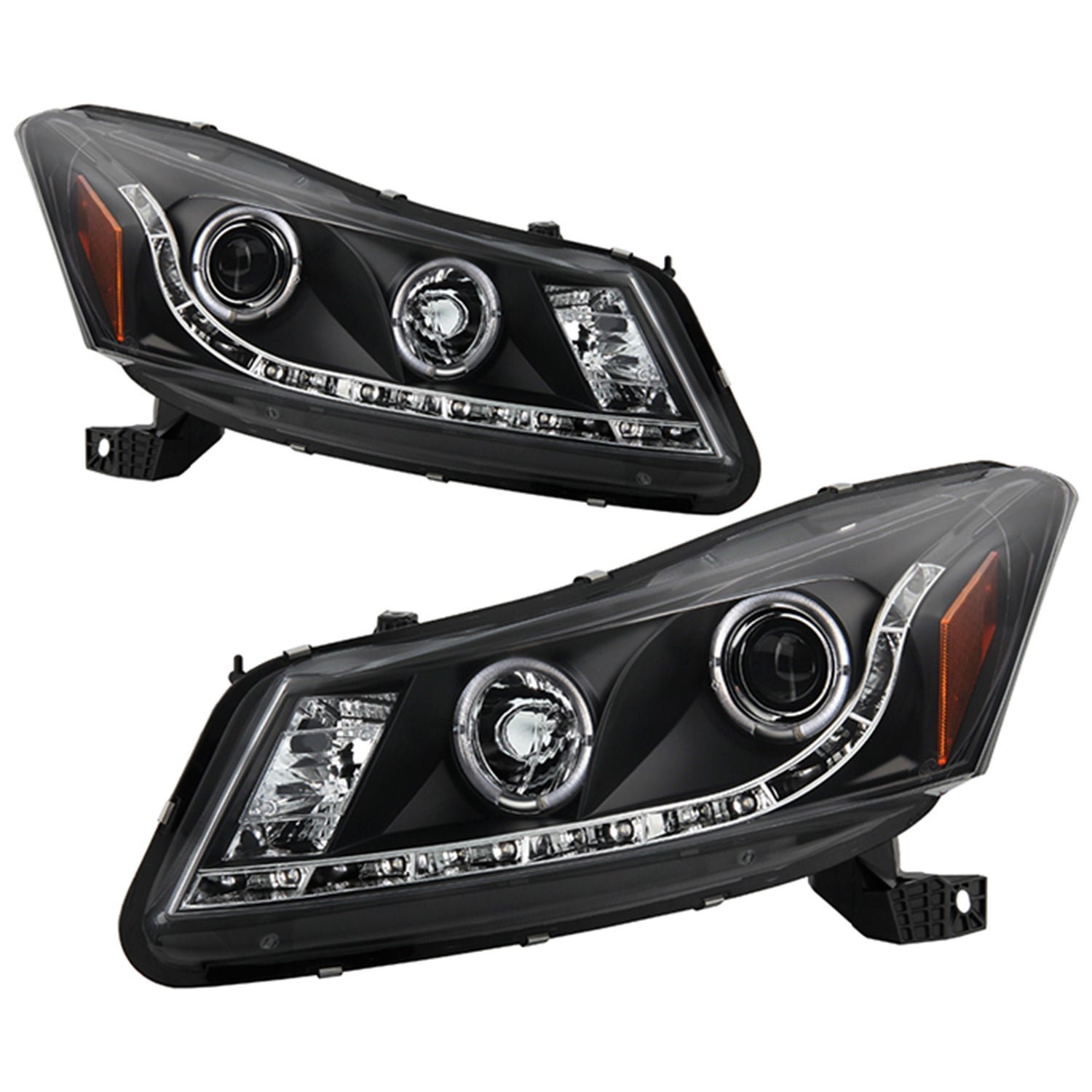 Honda Accord 08-12 4Dr Projector Headlights- Black - Image 1