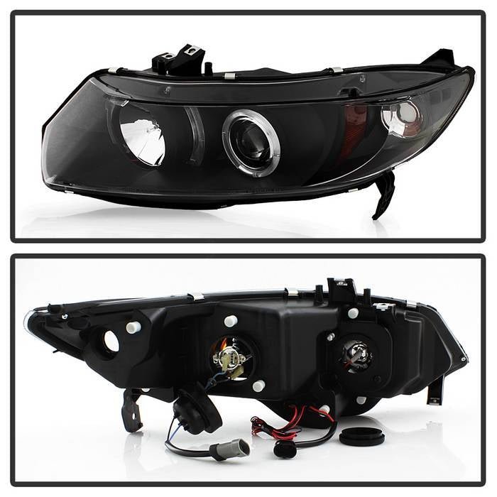 Honda Civic 06-08 2Dr Projector Headlights- Black