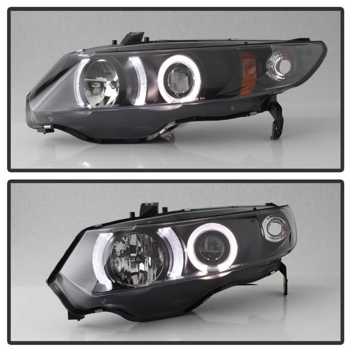 Honda Civic 06-08 2Dr Projector Headlights- Black