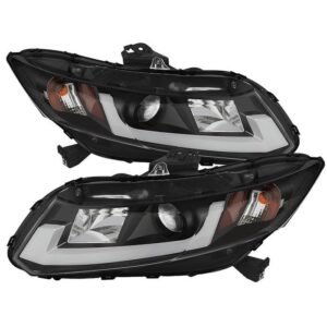 Honda Civic 2012-2014 Projector Headlights- Black - Image 1