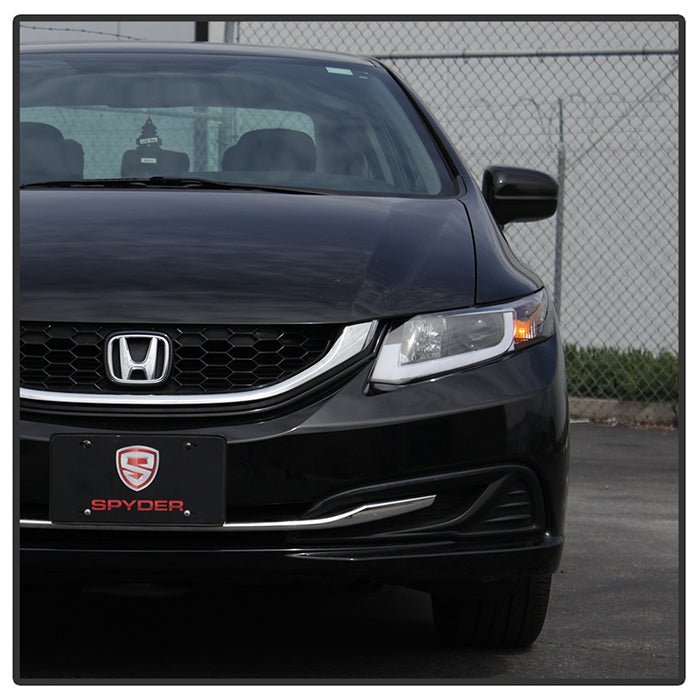 Honda Civic 2012-2014 Projector Headlights- Black