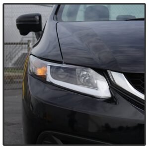 Honda Civic 2012-2014 Projector Headlights- Black - Image 7