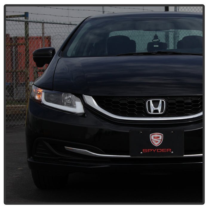 Honda Civic 2012-2014 Projector Headlights- Black