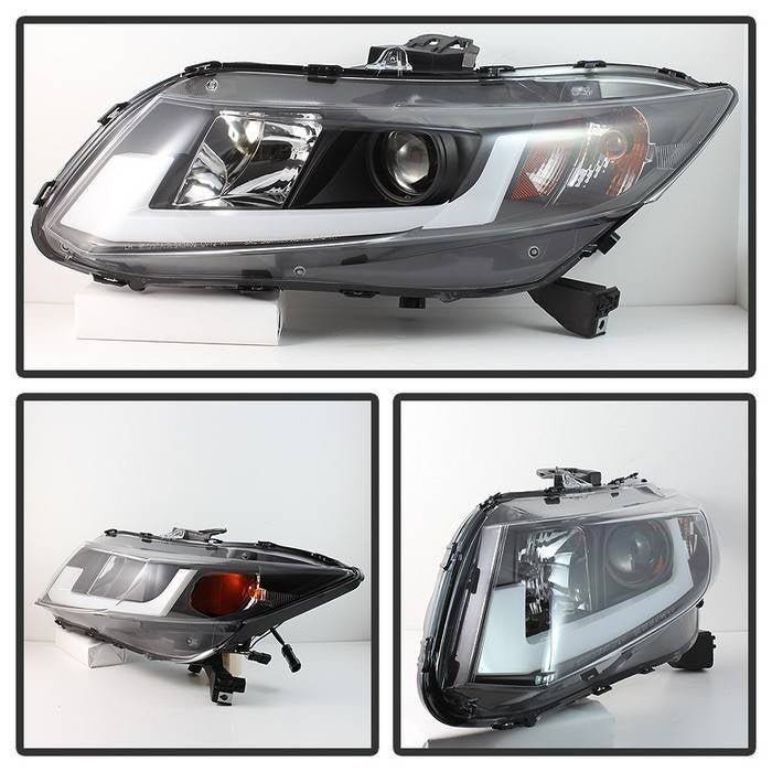 Honda Civic 2012-2014 Projector Headlights- Black