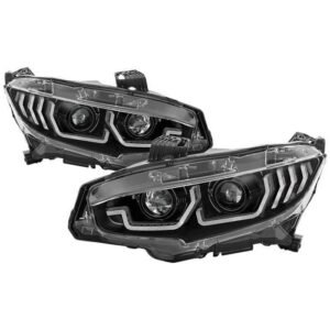 Honda Civic 16-20 2DR/4DR/Hatchback Projector Headlight-Black - Image 1