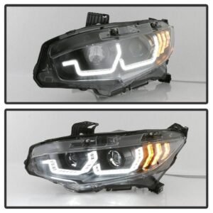 Honda Civic 16-20 2DR/4DR/Hatchback Projector Headlight-Black - Image 8