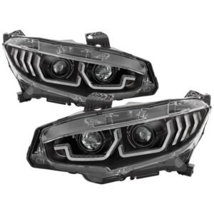 Honda Civic 16-20 2DR/4DR/Hatchback Projector Headlight-Black - Image 1